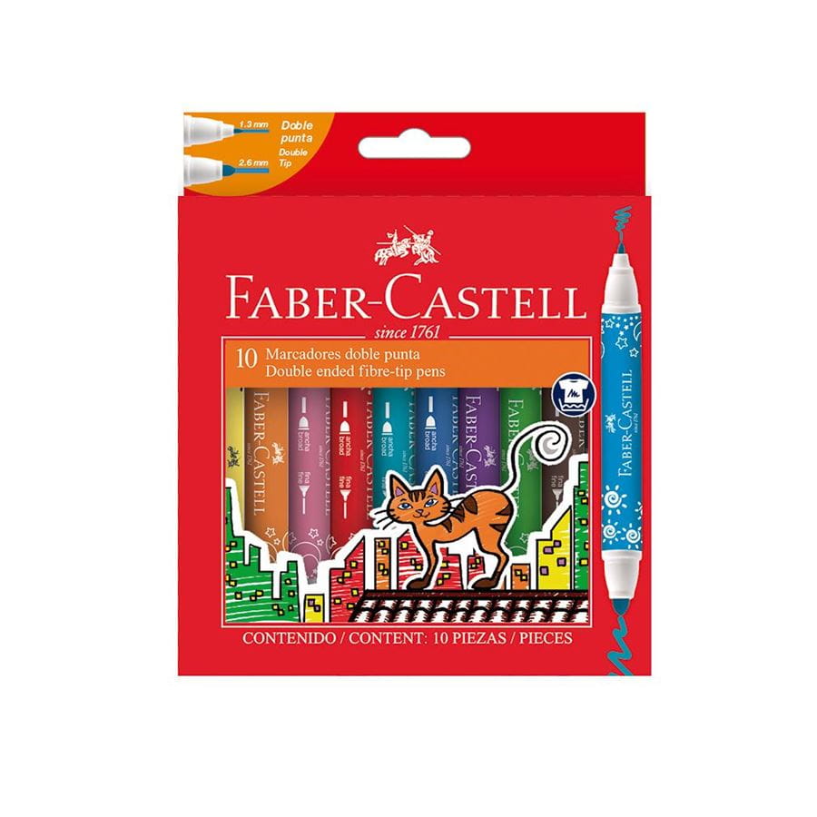 Faber-Castell - Marker Double Point wallet 10x
