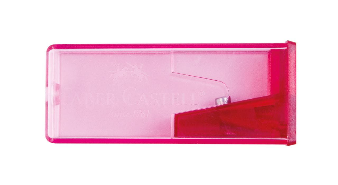 Faber-Castell - Plastic sharpener with wastebox, fluorescent colours