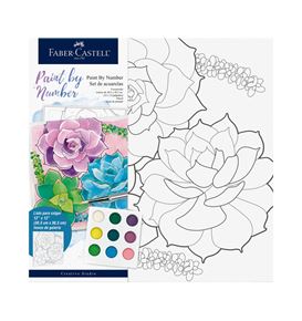 Faber-Castell - Canvas Paintbynumber Succulents+9waterc
