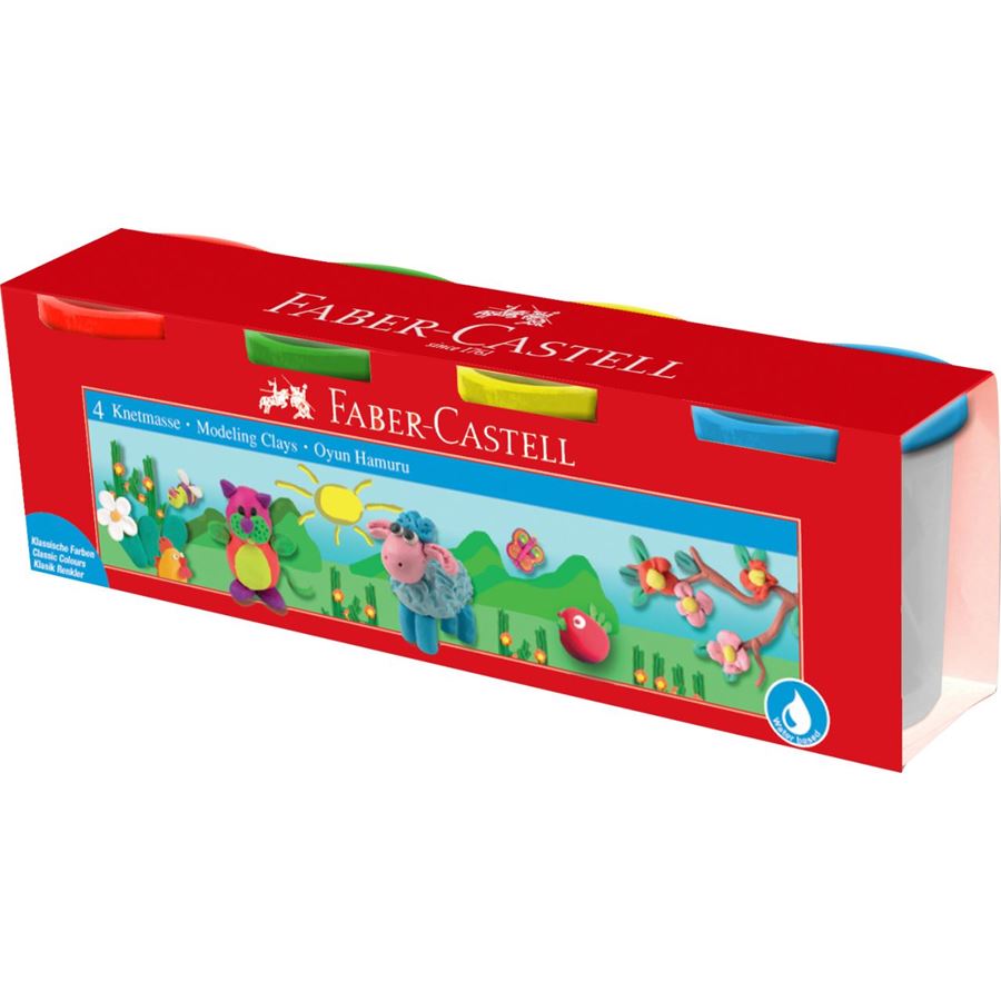 Faber-Castell - Modelling clay, 4 cups, 440g