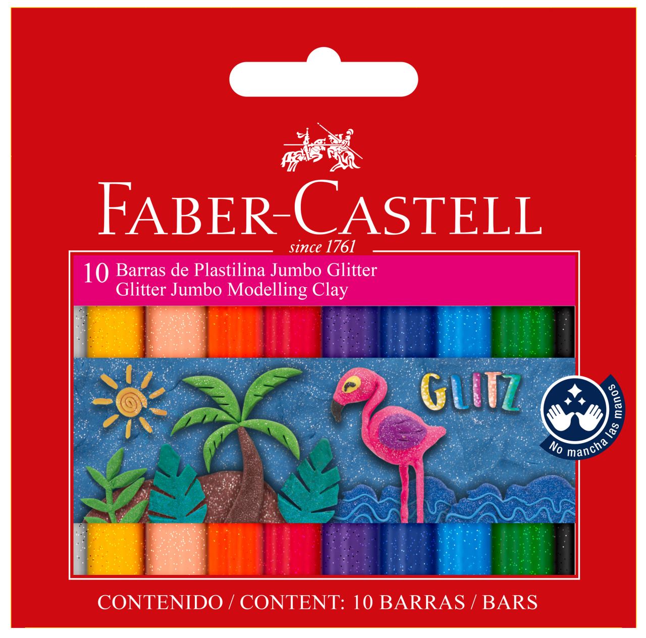 Faber-Castell - Modelling clay Jumbo Glitter setctn 10x