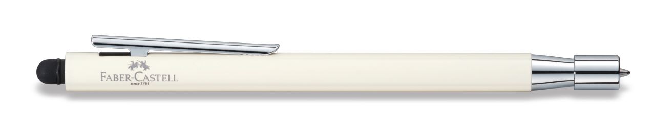 Faber-Castell - Ball Pen Stylus Neo Slim Ivory, Shiny Chromed