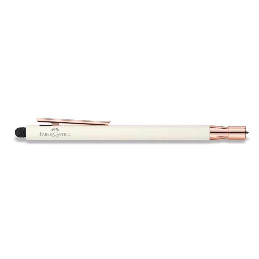 Faber-Castell - Ball Pen Stylus Neo Slim Ivory, Rose Gold Chrome
