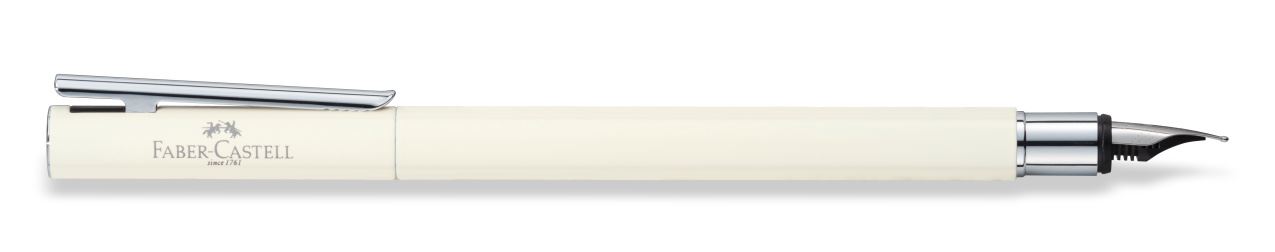 Faber-Castell - Fountain pen Neo Slim Ivory, Shiny Chromed, extra fine