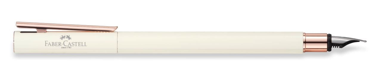 Faber-Castell - Fountain pen Neo Slim Ivory, Rose Gold Chrome, extra fine