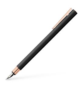 Faber-Castell - Neo Slim metal fountain pen, M, black with rosegold