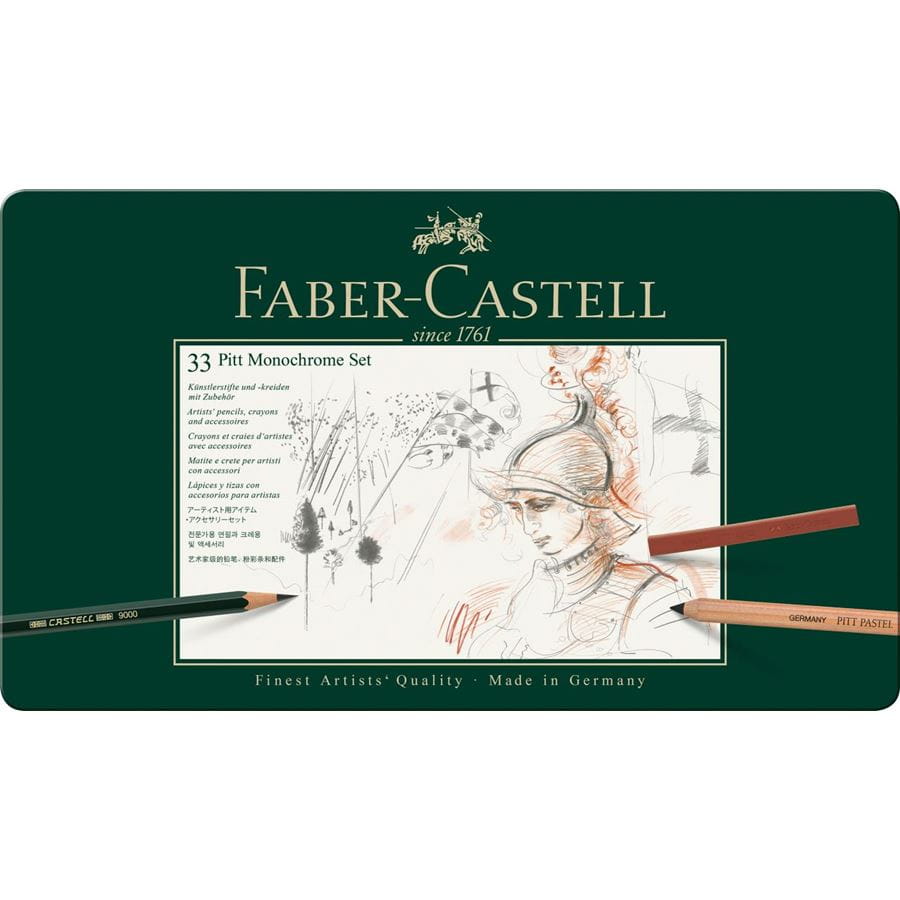 Faber-Castell - Pitt Monochrome set, tin of 33