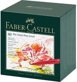 Faber-Castell - Pitt Artist Pen Brush India ink pen, studio box of 60