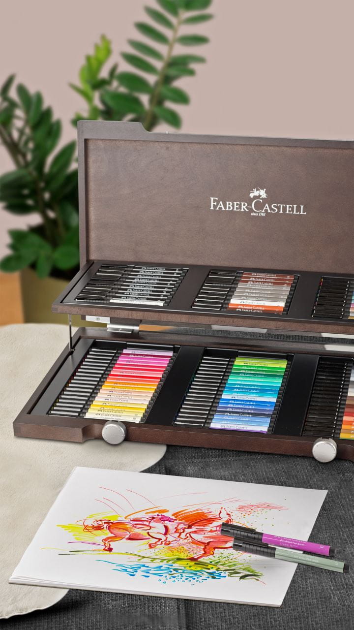 Faber-Castell - Pitt Artist Pen India ink pen, wooden case of 90