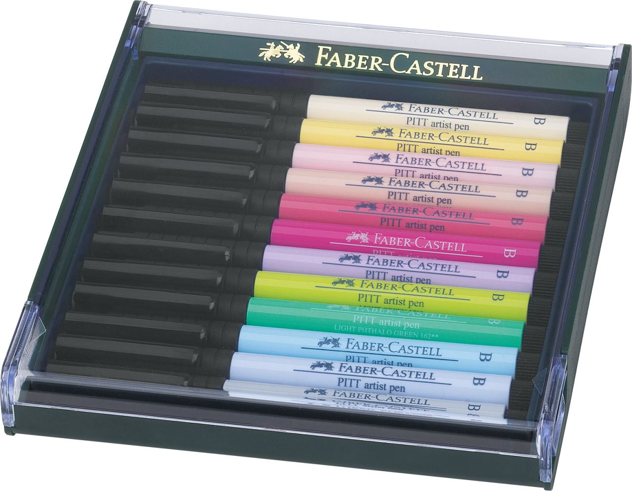 ARTISTI penne colorate. FABER Castell Pitt Artist 6 Brush Pen Set Wallet Blues 
