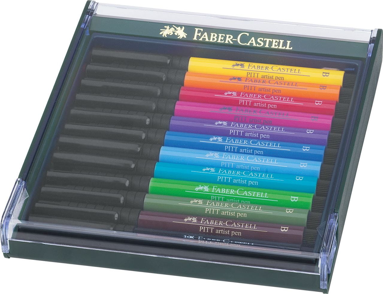 Wissen Patriottisch pad Pitt Artist Pen Brush India ink pen, set of 12, Basic tones