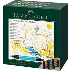 Faber-Castell - Pitt Artist Pen Dual Marker India ink, wallet of 30