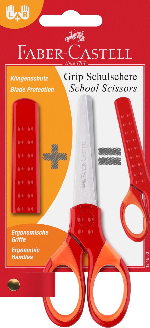 Faber-Castell - Grip school scissors, red