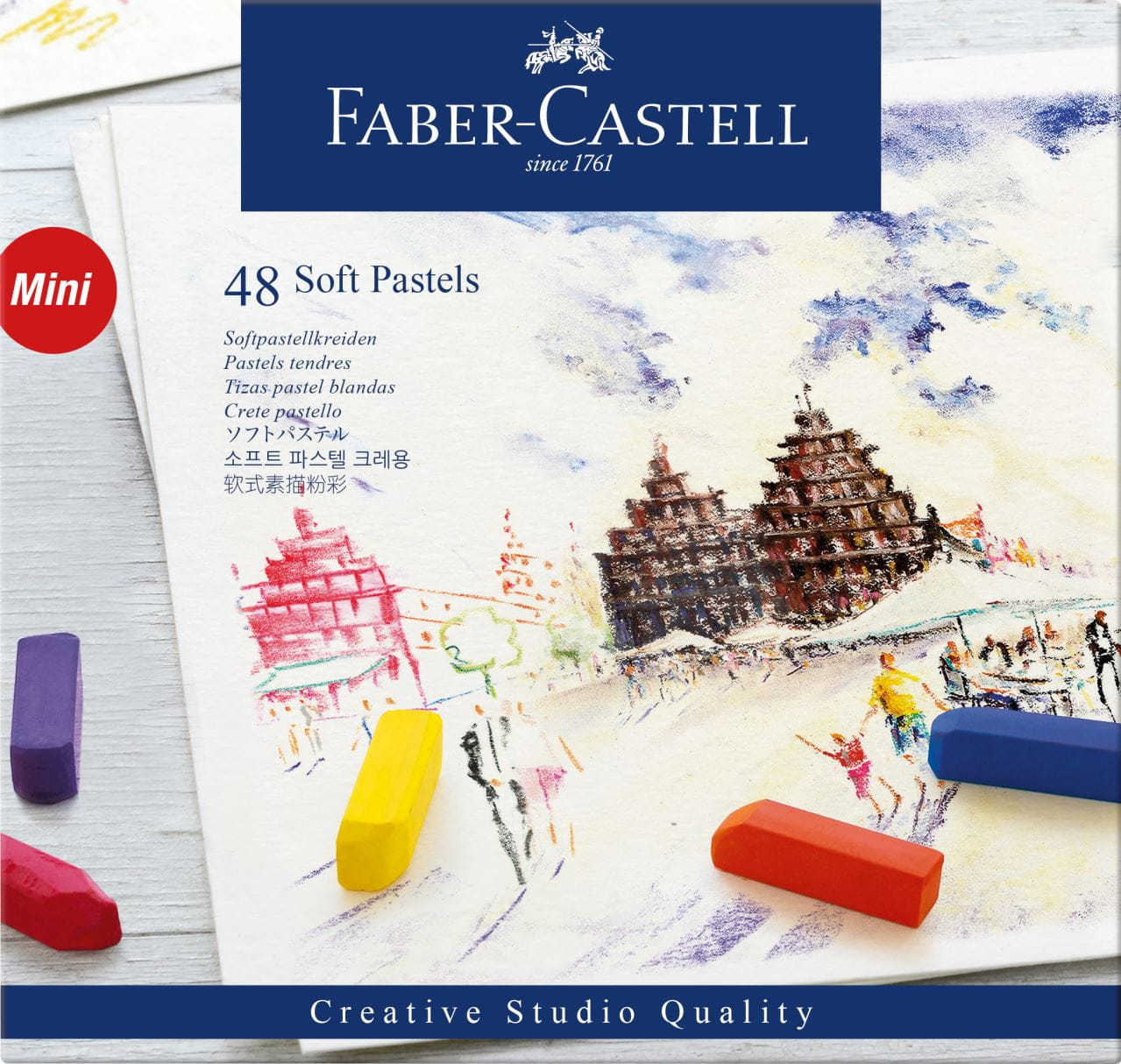 Faber-Castell - Soft pastels mini, cardboard wallet of 48