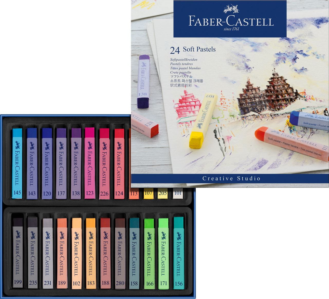 Faber-Castell - Soft pastels, cardboard wallet of 24