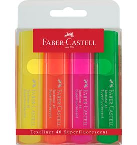 Faber-Castell - Textliner 46 Superfluorescent, wallet of 4, assorted