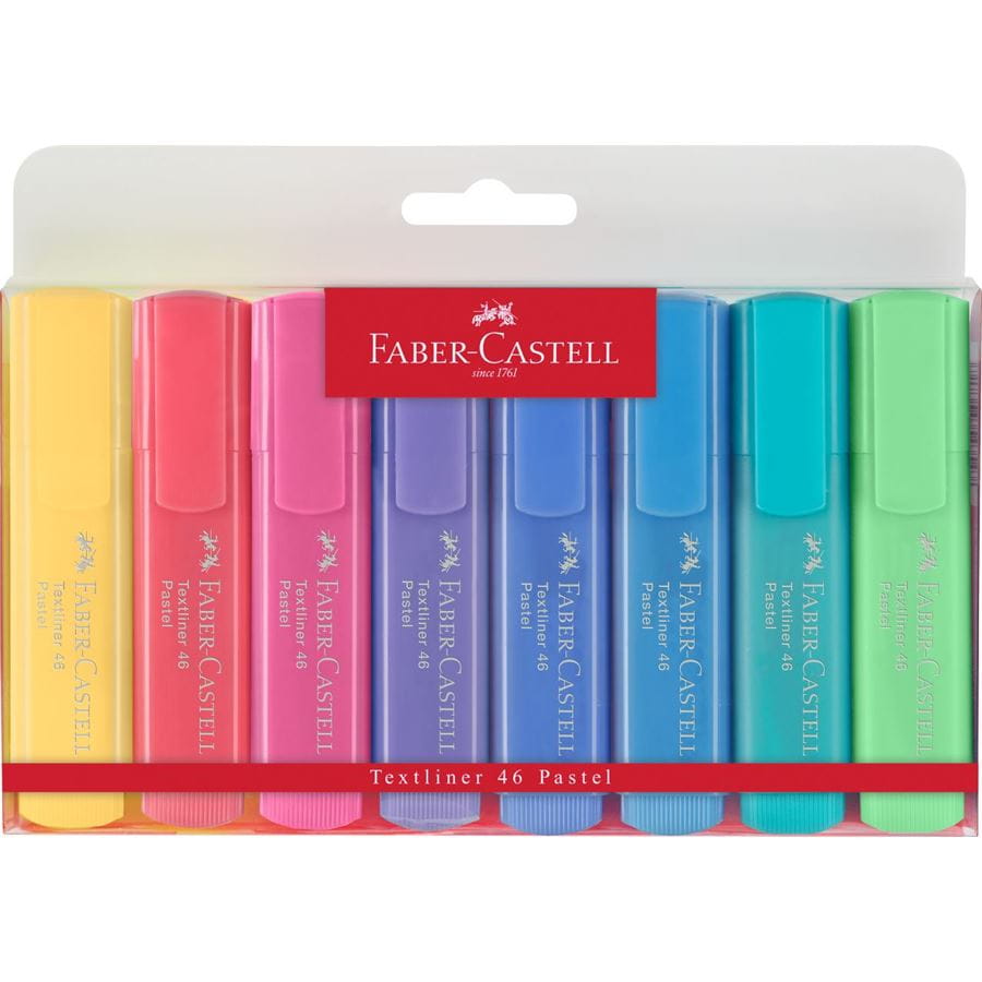 Faber-Castell - Textliner 46 Pastel, wallet of 8, assorted