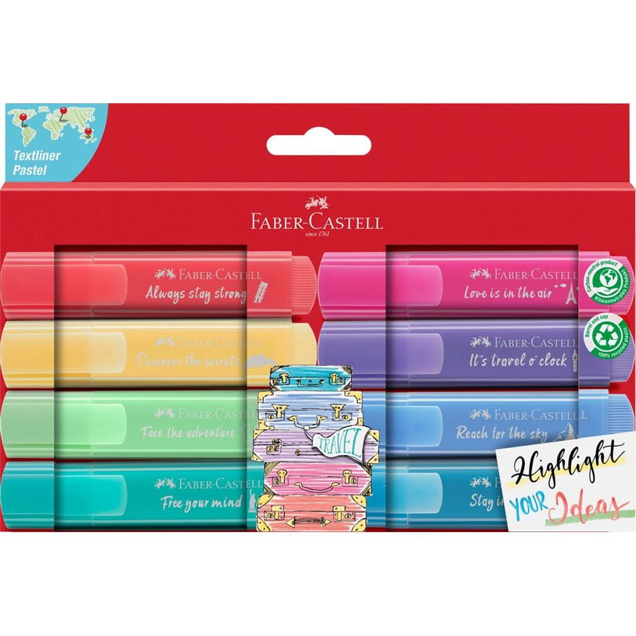 Faber-Castell - Highlighter TL 46 Pastel Promo carton wallet of 8