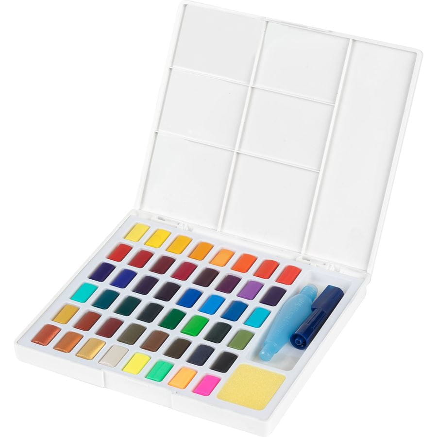 Watercolours in pans, 48ct set